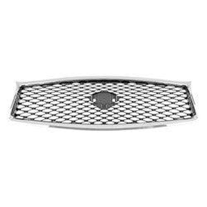 2014-2017 Infiniti Q50 Sedan Grille Without Around View Mirror Gray Black With Chrome Frame - IN1200118-Partify-Painted-Replacement-Body-Parts