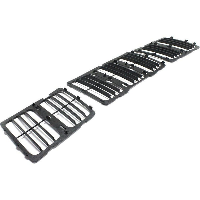 2014-2016 Jeep Grand Cherokee Grille Matte Black Louvered Style Laredo/Limited - CH1200369-Partify-Painted-Replacement-Body-Parts