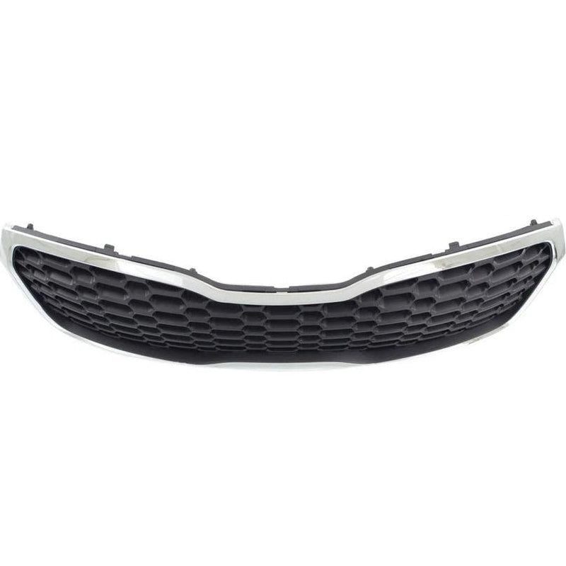 KIA Forte Grille Painted Dark Silver With Chrome Moulding For Ex - KI1200156-Partify Canada