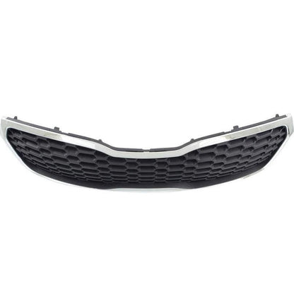 KIA Forte Grille Painted Dark Silver With Chrome Moulding For Ex - KI1200156-Partify Canada