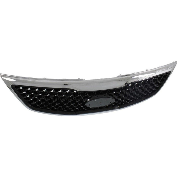 2014-2016 KIA Sportage Grille With Chrome Moulding 2.4L Painted Black - KI1200162-Partify-Painted-Replacement-Body-Parts