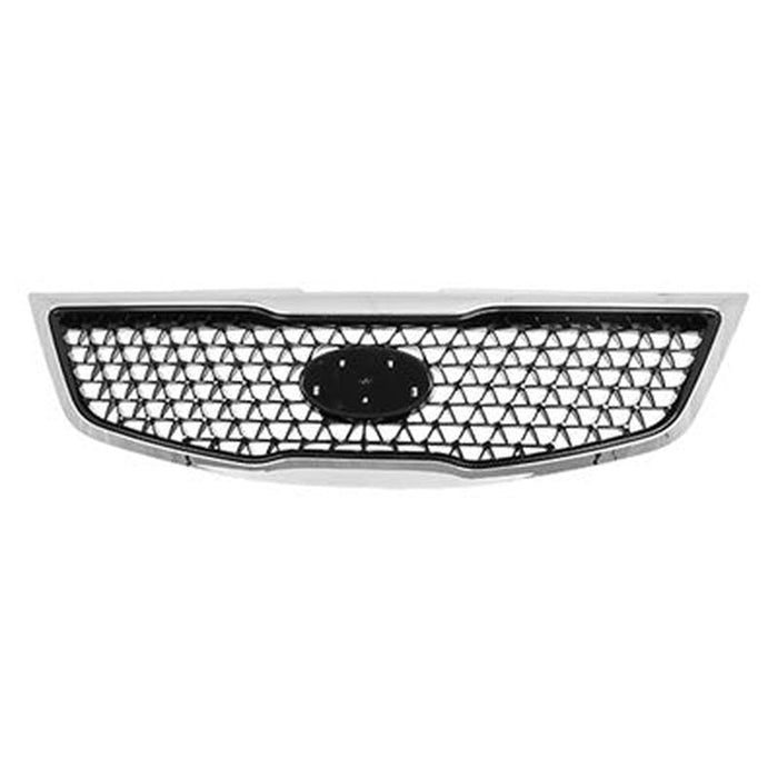 2014-2016 KIA Sportage Grille With Chrome Moulding 2.4L Painted Black - KI1200162-Partify-Painted-Replacement-Body-Parts