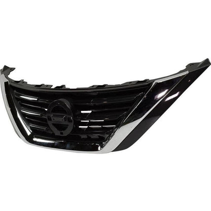 Nissan Altima Upper Grille Painted Silver Gray With Chrome Moulding - NI1200283-Partify Canada