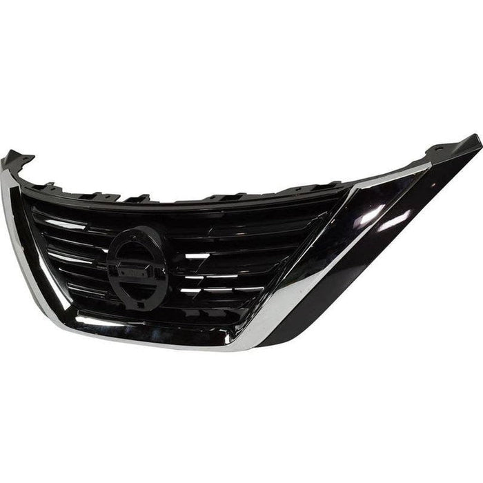 2016-2018 Nissan Altima Upper Grille Painted Silver Gray With Chrome Moulding - NI1200283-Partify-Painted-Replacement-Body-Parts