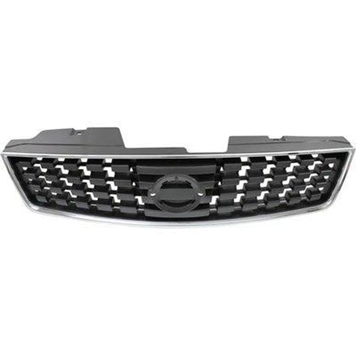 2008-2009 Nissan Sentra Grille Painted Dark Silver Black With Chrome Frame 2.0L - NI1200248-Partify-Painted-Replacement-Body-Parts