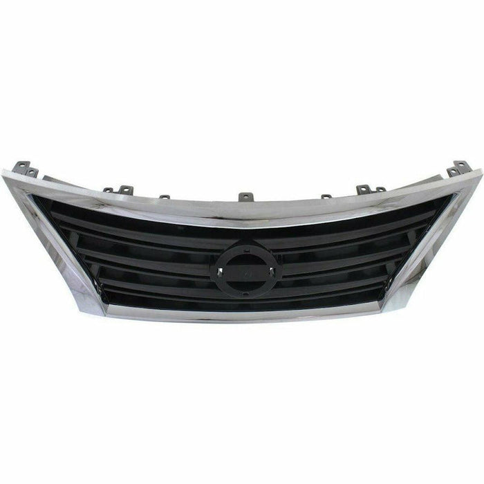 2013-2015 Nissan Sentra Grille Painted Dark Silver Black With Chrome Moulding Sr - NI1200253-Partify-Painted-Replacement-Body-Parts