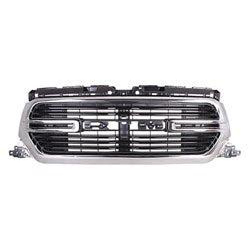 RAM Pickup RAM 1500 Grille Chrome Surround With Black Billets Without Camera Laramie/Big Horn Model - CH1200428-Partify Canada