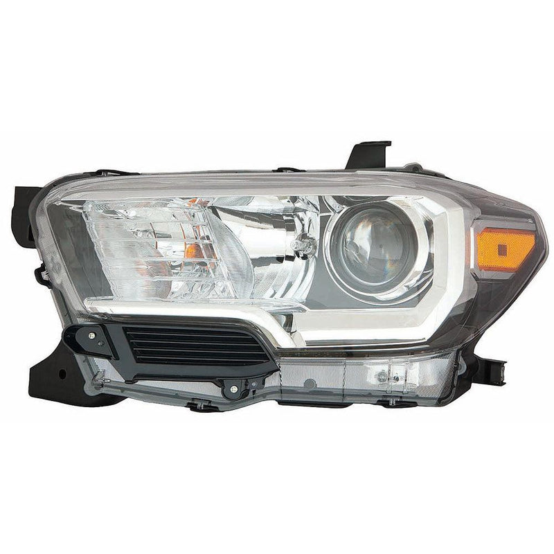 Toyota Tacoma 2WD Headlight Driver Side Halogen Black/Chrome Bezel With O Led Drl HQ - TO2502243-Partify Canada