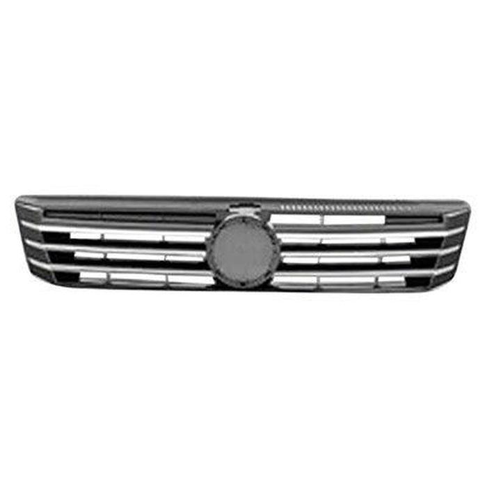 2012-2015 Volkswagen Passat Grille Painted Black With 6 Vertical Chrome Moulding Strips - VW1200153-Partify-Painted-Replacement-Body-Parts