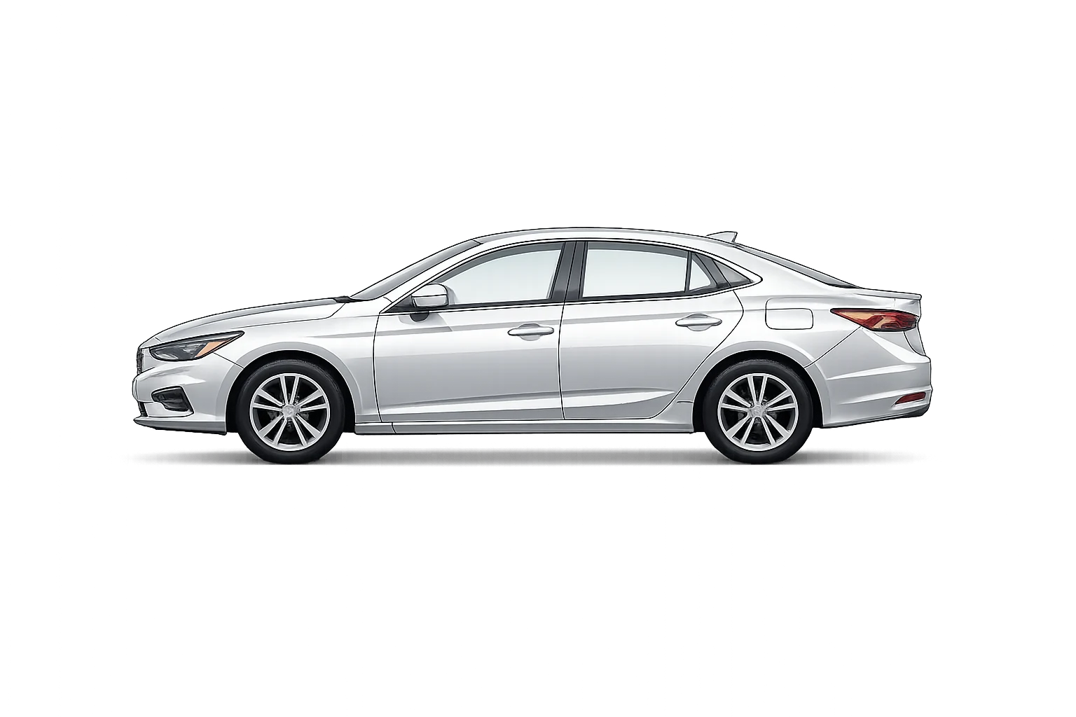Side view of a sedan with selectable painted body panels