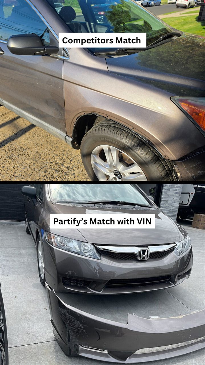 Vehicle paint match comparison example 2