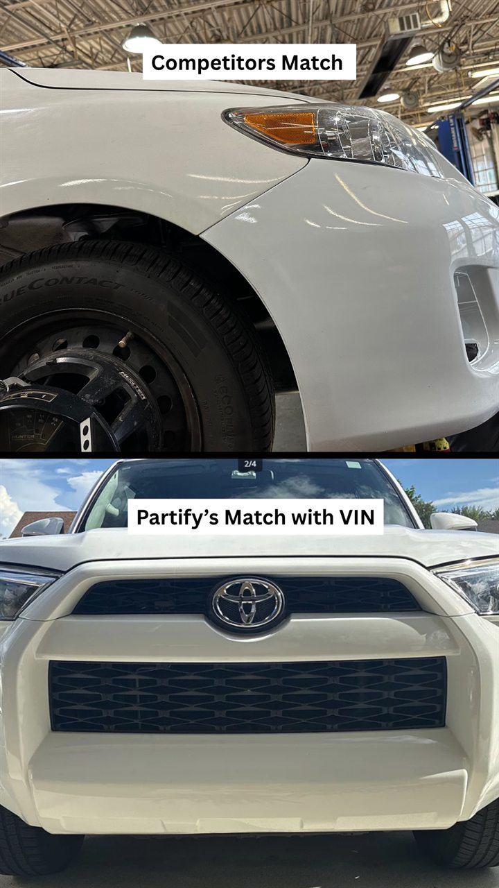 Vehicle paint match comparison example 5